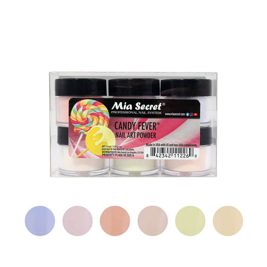 Candy Fever Acrylic Nail Art Powder Collection (6PC) PL400-VE MIX-6 - Karla's Nails Supply