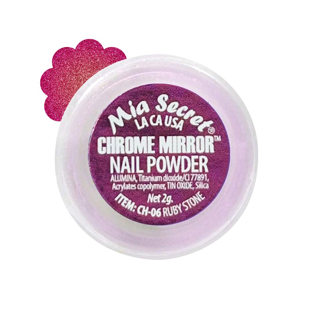 CH-06 CHROME MIRROR RUBY STONE - Karla's Nails Supply