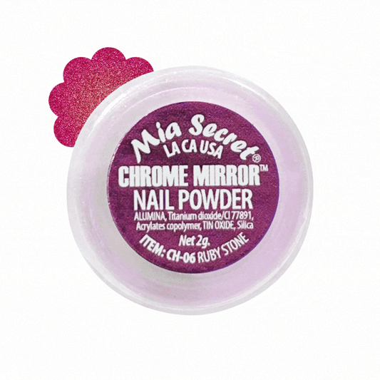 CH-06 CHROME MIRROR RUBY STONE - Karla's Nails Supply