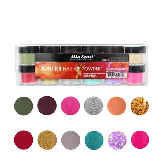 Inspiration Acrylic Nail Art Powder Collection (12PC) PL400INS-MIX - Karla's Nails Supply