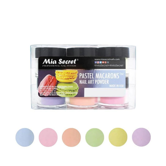 Pastel Macarons Nail Art Powder Collection (6PC) PL400-TE MIX-6 - Karla's Nails Supply