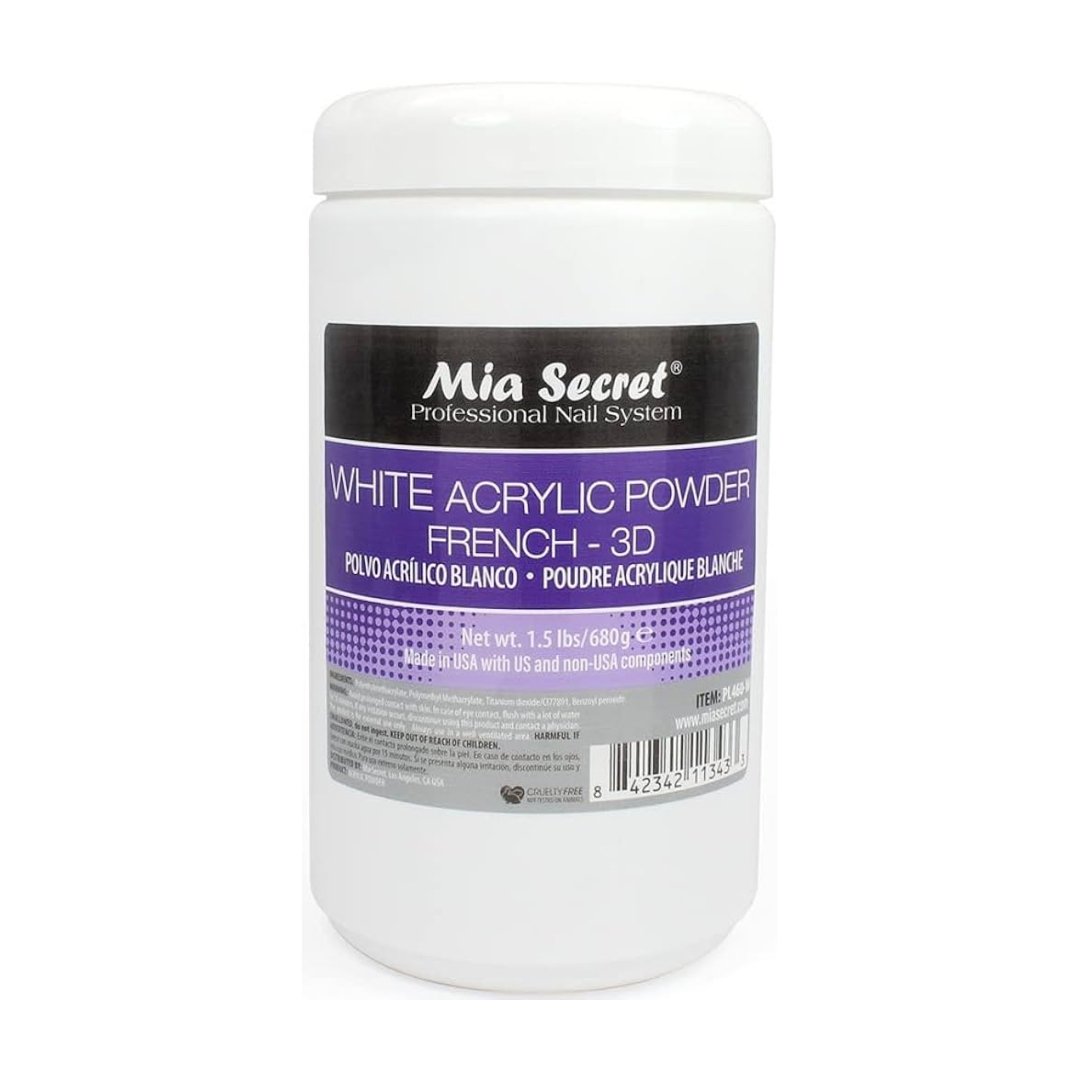 White Acrylic Nail Powder for French Manicure & 3D Nail Art - Karla's Nails Supply