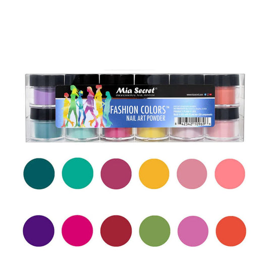 Fashion Colors Acrylic Nail Art Powder Collection (12PC) PL400-FC MIX - Karla's Nails Supply