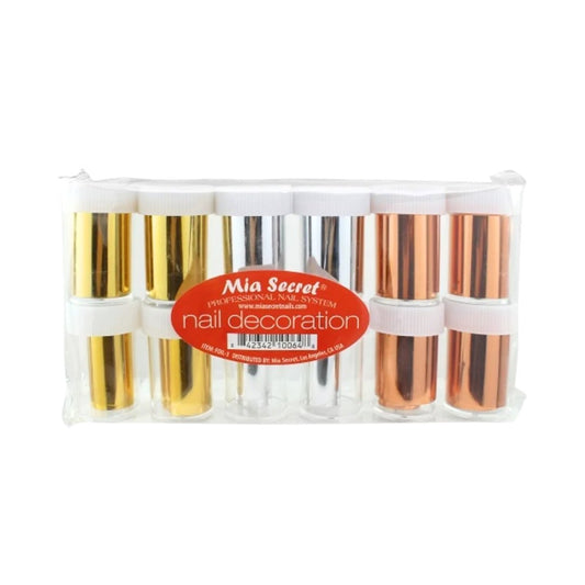 Foil Paper FOIL-C 12 pcs gold/silver/bronze - Karla's Nails Supply