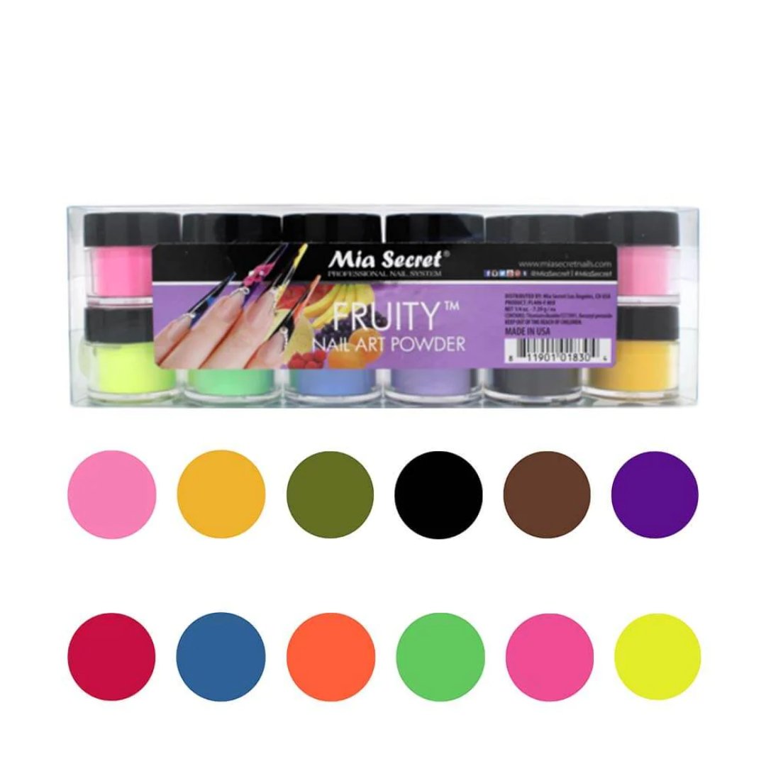 Fruity Acrylic Nail Art Powder Collection (12pc) PL400-F MIX - Karla's Nails Supply