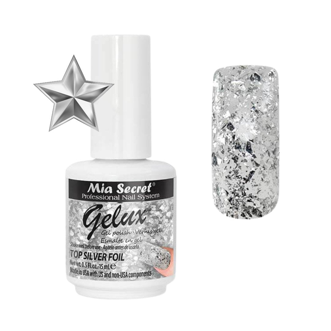 GP-59 GELUX TM GEL POLISH Mia Secret SILVER FOIL - Karla's Nails Supply