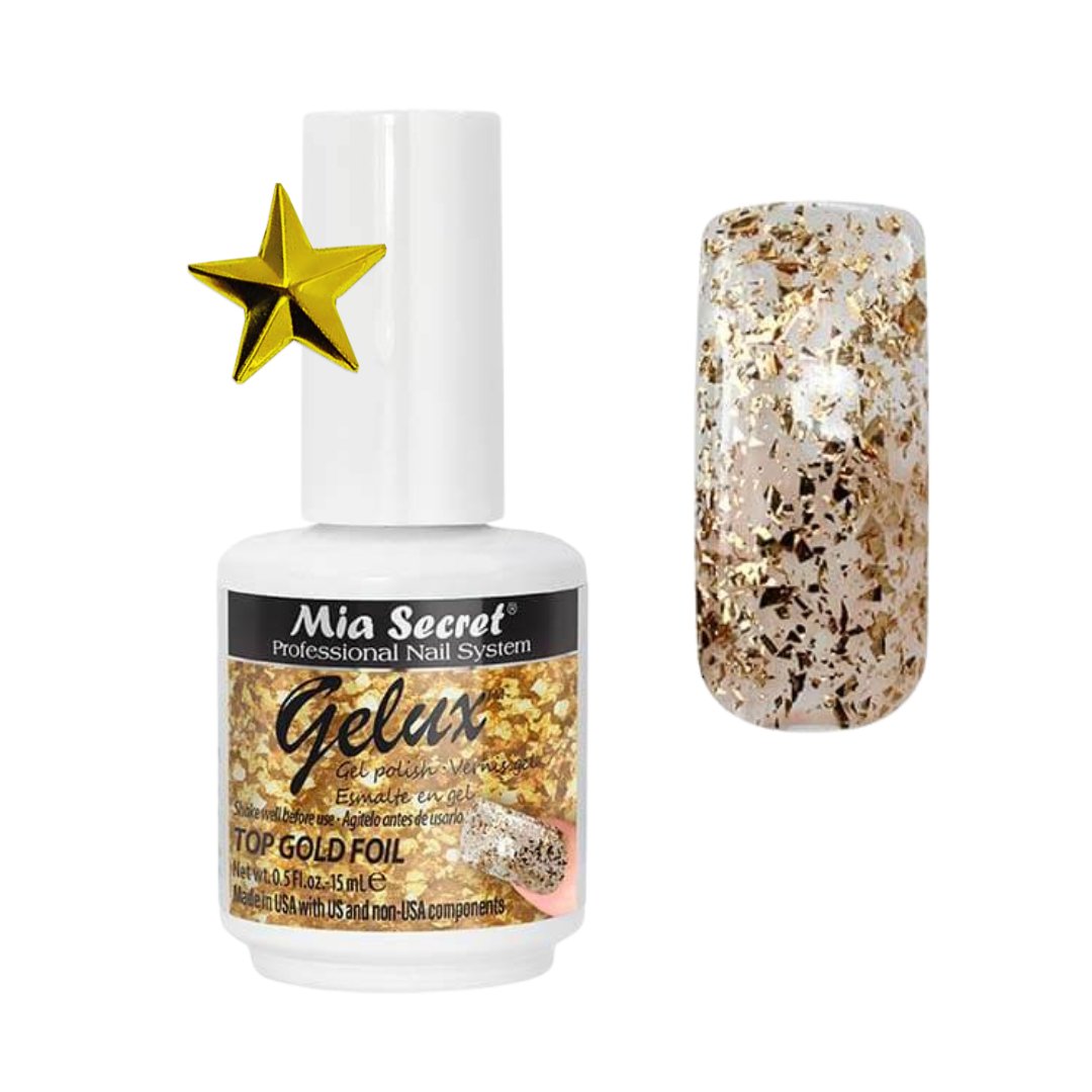 GP-60 GELUX TM GEL POLISH Mia Secret TOP GOLD FOIL - Karla's Nails Supply