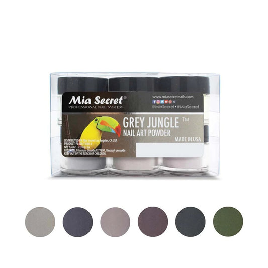 Grey Jungle Acrylic Nail Art Powder Collection PL400-Y MIX-6 - Karla's Nails Supply