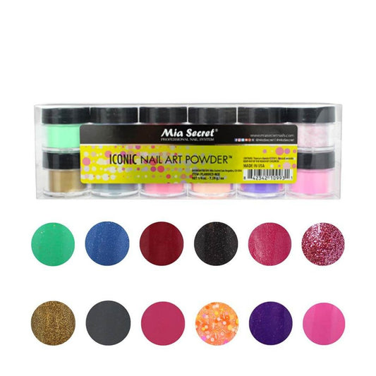 Iconic Acrylic Nail Art Powder Collection (12PC) PL400ICO-MIX - Karla's Nails Supply