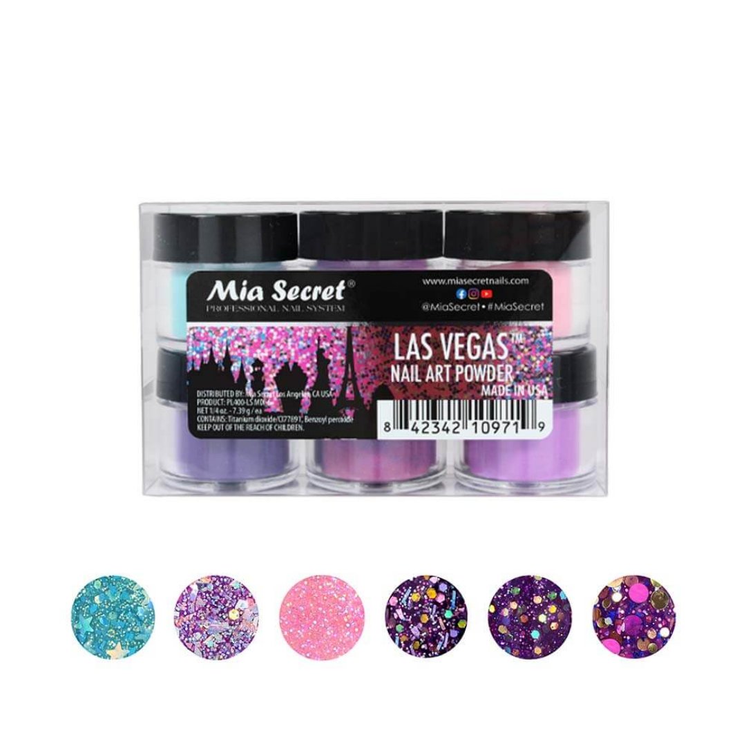 Las Vegas Acrylic Nail Art Powder Collection (6PC) PL400-LS MIX-6 - Karla's Nails Supply