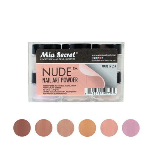 Nude Acrylic Nail Art Powder Collection (6PC) PL400-NU MIX-6 - Karla's Nails Supply