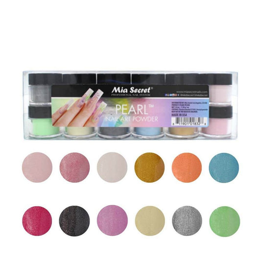 Pearl Nail Art Powder Collection (12PC) PL400-PR MIX - Karla's Nails Supply