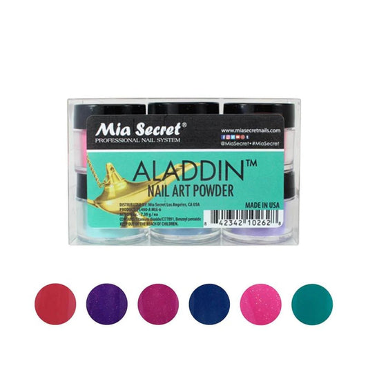 PL400-A-MIX-6 Aladdin Acrylic Nail Art Powder Collection (6PC) - Karla's Nails Supply