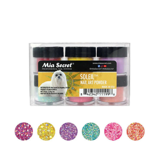 Soleil Nail Art Powder Collection (6PC) PL400-SO MIX-6 - Karla's Nails Supply